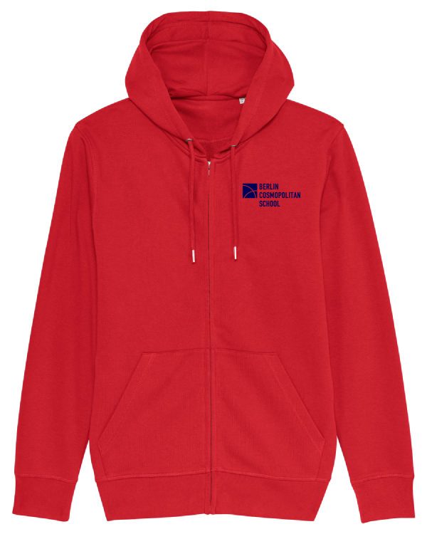 Hoodie mit Reißverschluss rot