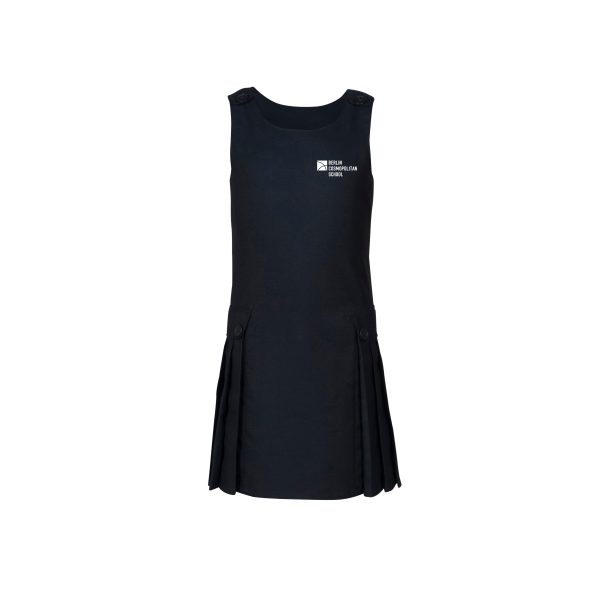 Trägerkleid mit Falten dunkelblau